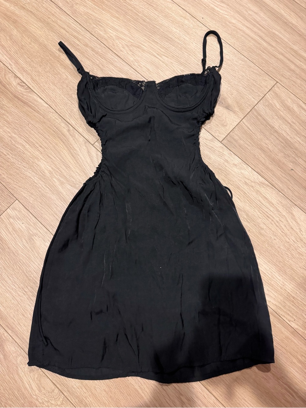 Princess Polly Black Mini Slip Dress with Built-In Cups